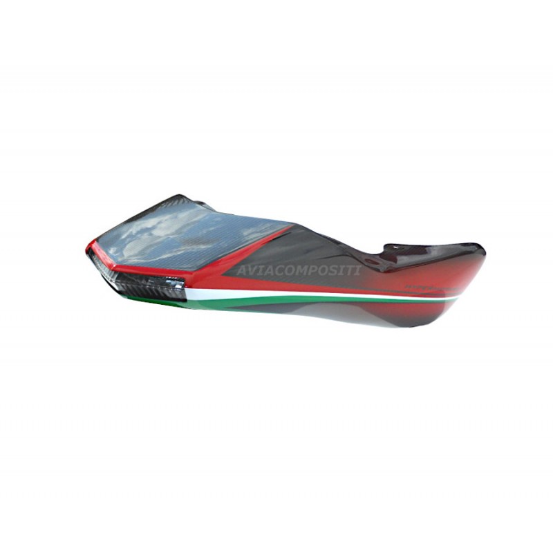 AviaCompositi TRICOLORE LIMITED EDITION Carbon Fiber Tail For Single Muffler Exhaust for Ducati Hypermotard 1100 / Evo / 796 AviaCompositi TRICOLORE LIMITED EDITION Carbon Fiber Tail For Single Muffler Exhaust for Ducati Hypermotard 1100 / Evo / 796